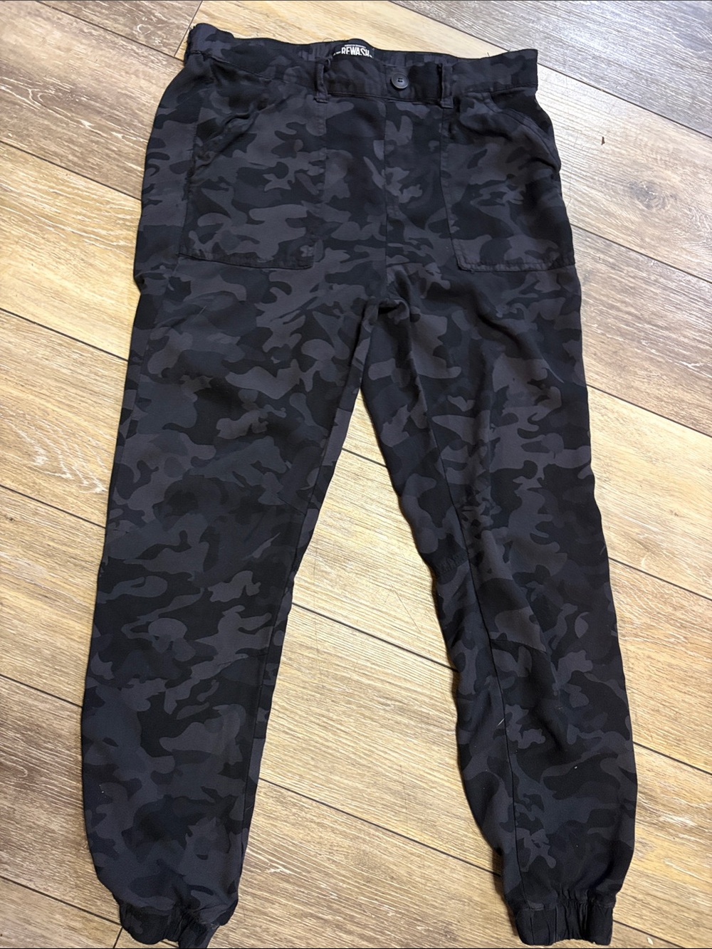 Rewash Black Camouflage Jogger Pants